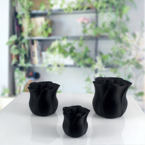 Black and glitter rose set (3 pieces) - Img 2