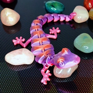 Cameleon colorat, jucărie flexibilă - Img 2