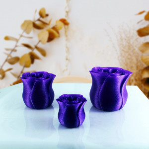 Purple and glitter roses set (3 pieces)