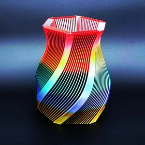 Vază multicoloră cu striații - Img 4