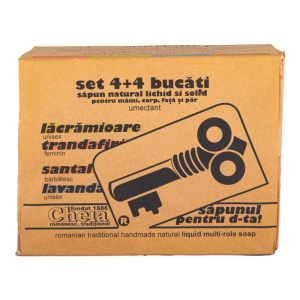 Set 4+ 4 buc sapun natural lichid si solid multirol (gel de dus + sampon natural) 300g - Img 1