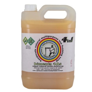 Bimenta 4As, Săpun natural lichid multiscop, 5 l, RRR (detergent bio pentru mașina de spălat vase, rufe, covoare si pardoseli) 5000g - Img 1