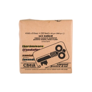 Sapun natural multirol ( pentru maini, corp si par) set 32 buc naked 2880g - Img 1