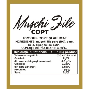 Mușchi file copt și afumat 250g - Img 2