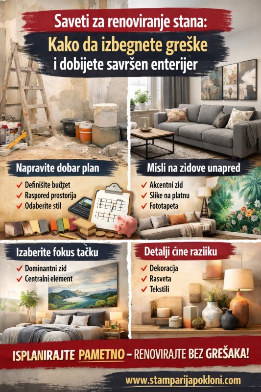 Saveti za renoviranje stana: Kako da izbegnete greške i dobijete savršen enterijer