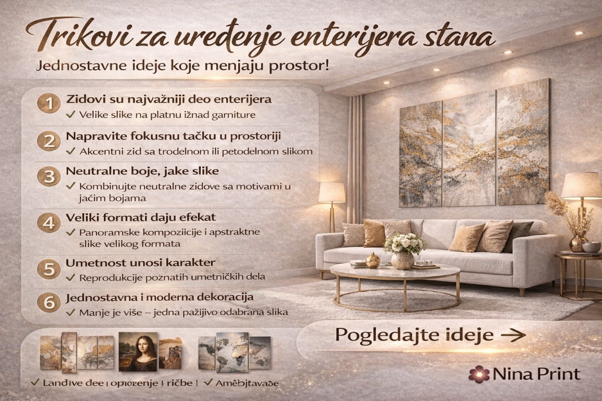Trikovi za uređenje enterijera stana – jednostavne ideje koje menjaju prostor