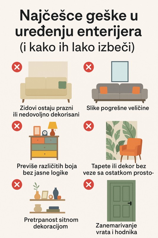 🏡 Najčešće greške u uređenju enterijera (i kako ih lako izbeći)