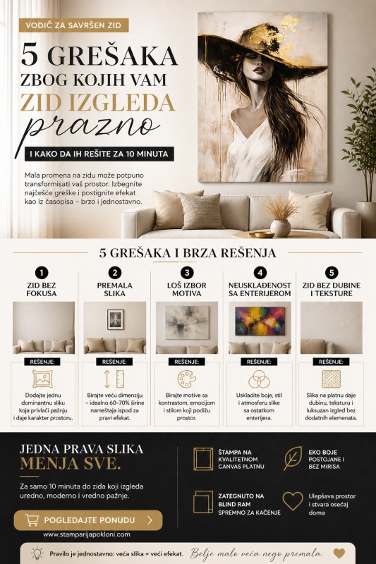 5 grešaka zbog kojih vam zid izgleda prazno (i kako da ih rešite za 10 minuta)
