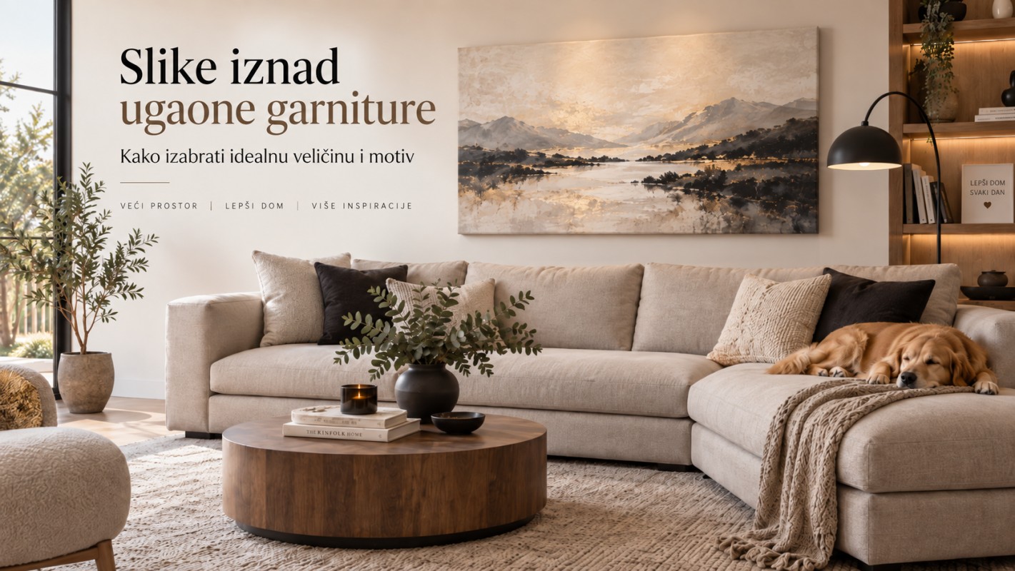 Slike iznad ugaone garniture – kako izabrati idealnu veličinu i motiv