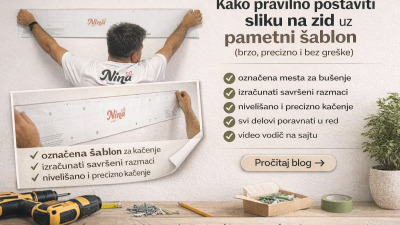 🖼️ Kako pravilno postaviti sliku na zid uz pametni šablon (brzo, precizno i bez greške)