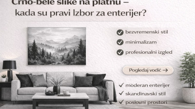 🖤 Crno-bele slike na platnu – kada su pravi izbor za enterijer?
