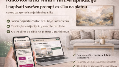 🤖 Kako koristiti Nina Print AI aplikaciju i napisati savršen prompt za sliku na platnu