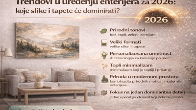 🏡 Trendovi u uređenju enterijera za 2026: koje slike i tapete će dominirati?