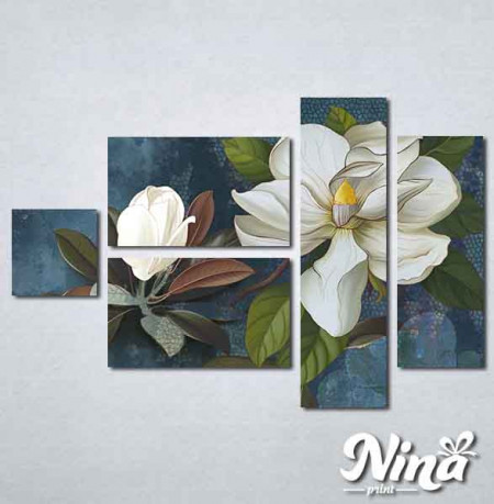Slike na platnu Beli cvet na plavoj podlozi Nina337_5 - Img 2