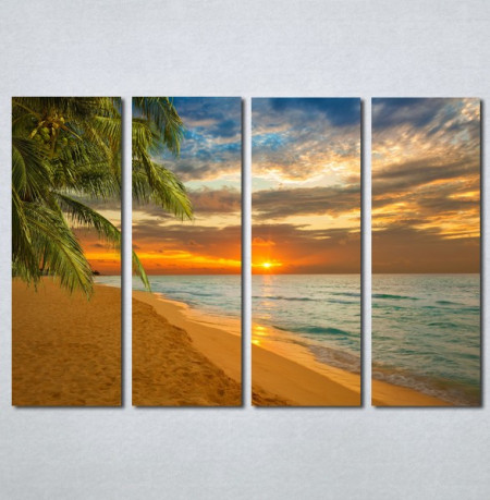 Slike na platnu Zalazak sunca na plazi Nina142_4