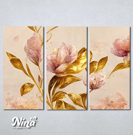 Slike na platnu Slika u roze i zlatnim bojama Nina454_3
