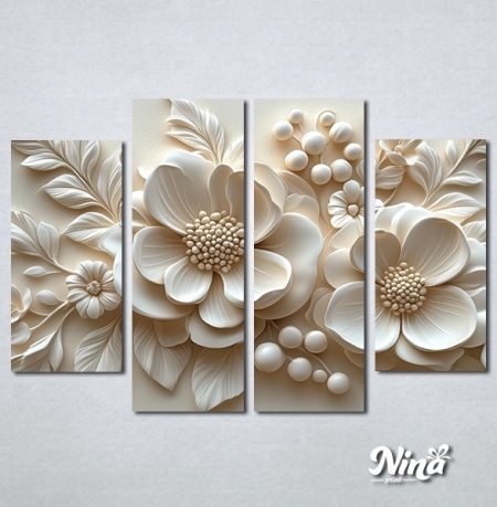 Slike na platnu 3d Belo cvece Nina591_4