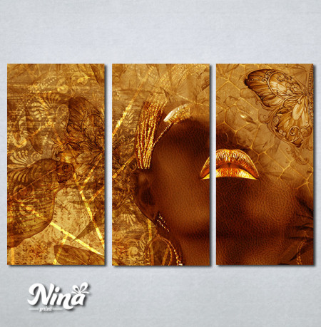 Slike na platnu Portret devojke zlatne usne Nina457_3