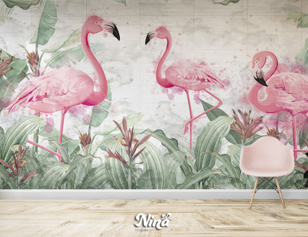 Foto tapet Flamingosi Tapet393