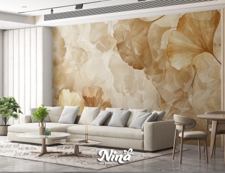 Foto tapet Ginko u krem tonovima Tapet498