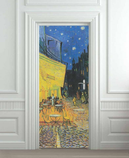 Nalepnica za vrata Cafe Terrace at Night Vincent Van Gogh 6101