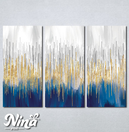 Slike na platnu Plavo zlatna apstrakcija Nina360_3
