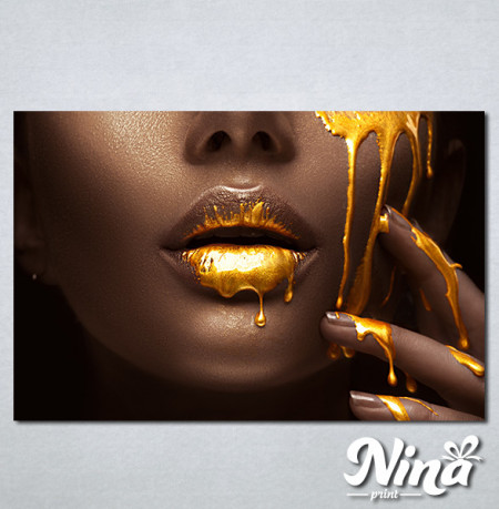 Slike na platnu Zlatna boja na usnama Nina328_P