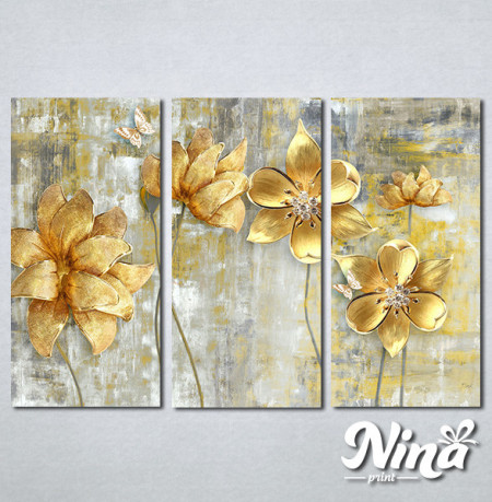 Slike na platnu Zlatni apstraktni cvet Nina369_3
