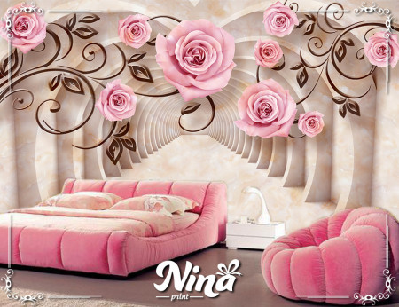 Foto tapet 3d tapet Elegantne roze ružeTapet256