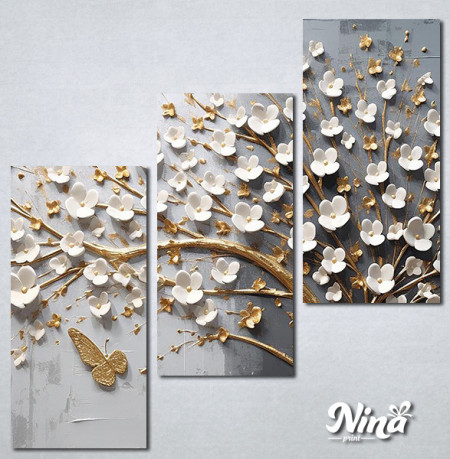 Slike na platnu 3d Beli cvetici Nina520_3 - Img 3