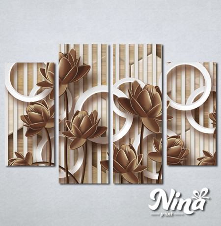 Slike na platnu Braon cvetovi Nina388_4 - Img 2
