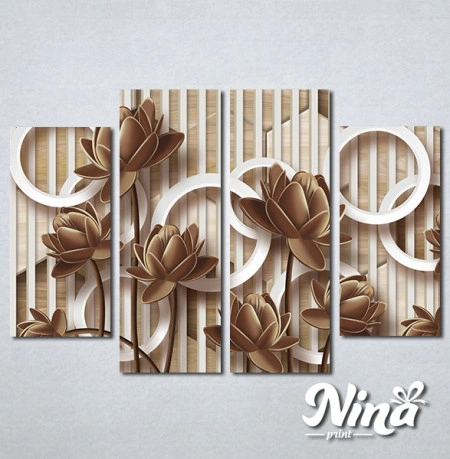 Slike na platnu Braon cvetovi Nina388_4 - Img 2