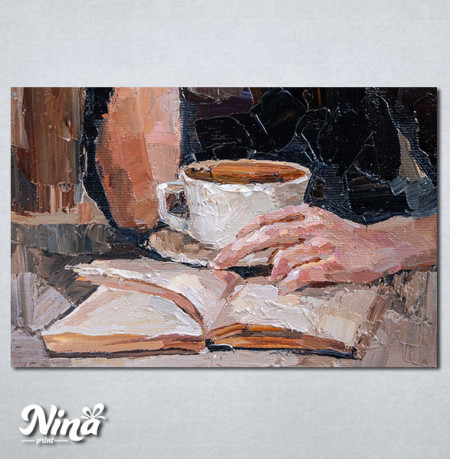 Slike na platnu Knjiga i soljica kafe Nina479_P