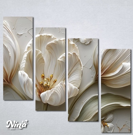 Slike na platnu 3d Beli tulipani Nina650_4 - Img 3