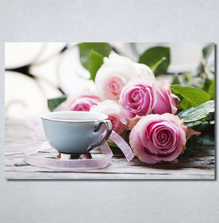 Slike na platnu Ruže i kafa Nina30343_P
