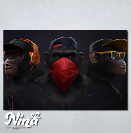 Slike na platnu Tri majmuna Nina255_P