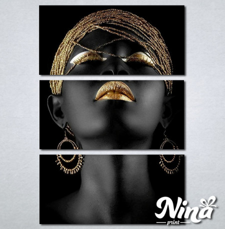 Slike na platnu Crnkinja crno zlatna slika Nina320_3
