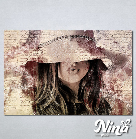 Slike na platnu Dama u šeširu Nina312_P