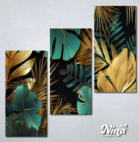 Slike na platnu Zlatno tirkizna monstera Nina521_3 - Img 2