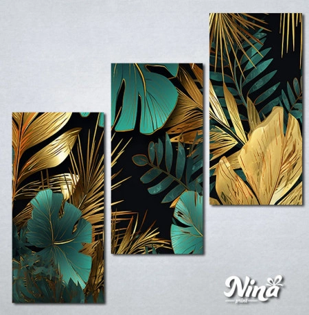 Slike na platnu Zlatno tirkizna monstera Nina521_3 - Img 2