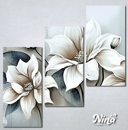 Slike na platnu Beli cvetovi apstrakcija Nina497_3 - Img 3
