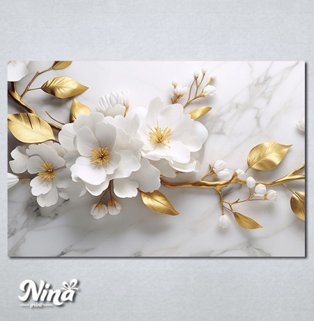 Slike na platnu 3d beli cvet Nina492_P