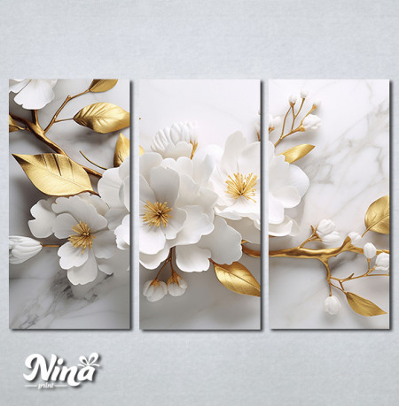 Slike na platnu 3d beli cvet Nina492_3