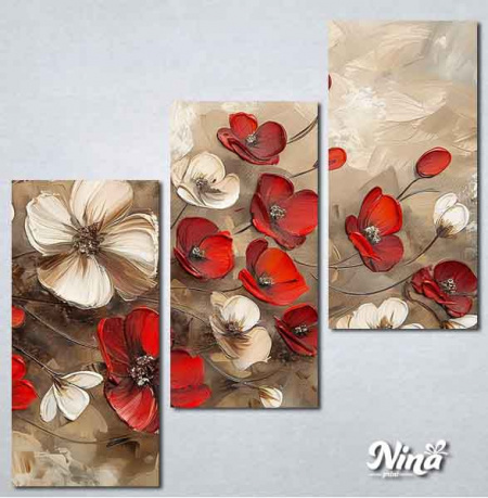 Slike na platnu Crveni cvetici Nina557_3 - Img 2