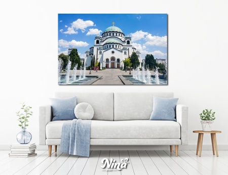 Slike na platnu Hram Svetog Save danju VM072