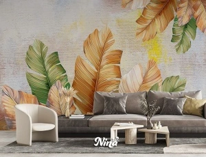 Foto tapet Tropski motiv narandzasto Tapet478