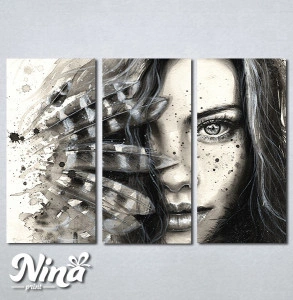 Slike na platnu Devojka i pero Nina390_3