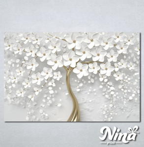 Slike na platnu Drvo sa belim cvetom Nina302_P