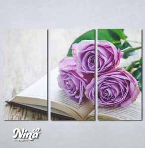 Slike na platnu Ljubicasta ruza i knjiga Nina422_3