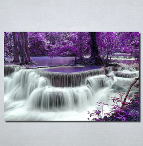 Slike na platnu Vodopad i ljubičasto lišće Nina100_P